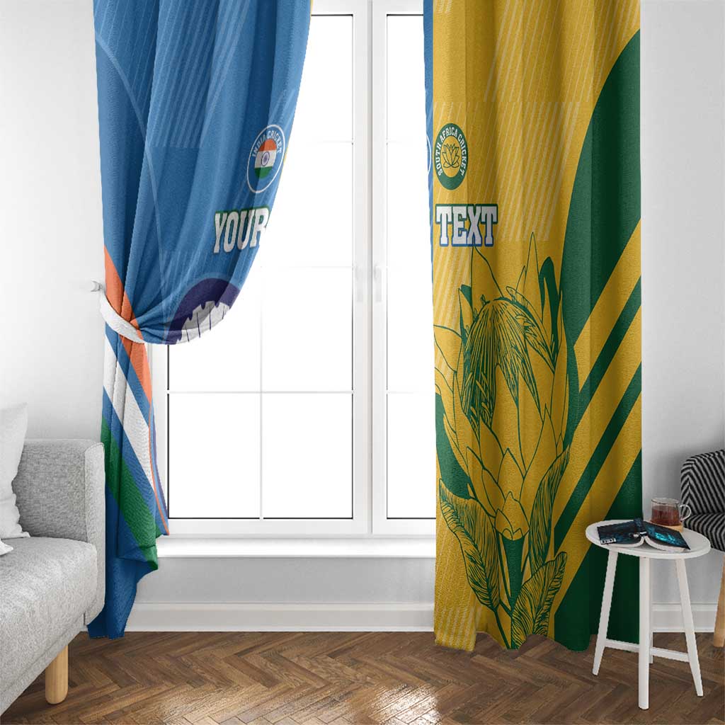 Custom India And South Africa Cricket Window Curtain 2024 Together Dynamic Version - Wonder Print Shop
