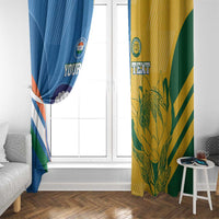 Custom India And South Africa Cricket Window Curtain 2024 Together Dynamic Version - Wonder Print Shop