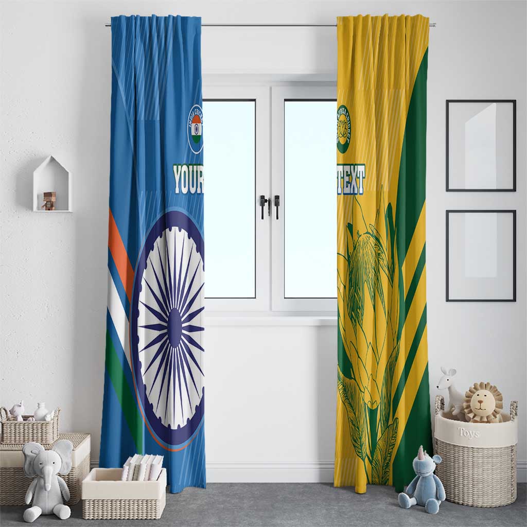 Custom India And South Africa Cricket Window Curtain 2024 Together Dynamic Version - Wonder Print Shop