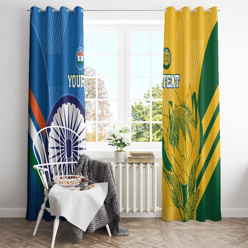 Custom India And South Africa Cricket Window Curtain 2024 Together Dynamic Version - Wonder Print Shop