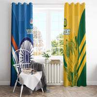 Custom India And South Africa Cricket Window Curtain 2024 Together Dynamic Version - Wonder Print Shop