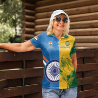 Custom India And South Africa Cricket Women Polo Shirt 2024 Together Dynamic Version - Wonder Print Shop