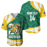 Australia 2026 Soccer Custom Baseball Jersey Go Socceroos Kangaroo Mascot Green Sporty
