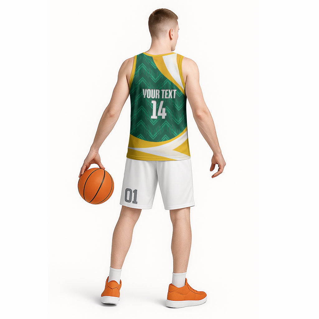 Australia 2026 Soccer Custom Basketball Jersey Go Socceroos Kangaroo Mascot Green Sporty