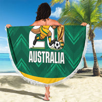 Australia 2026 Soccer Beach Blanket Go Socceroos Kangaroo Mascot Green Sporty