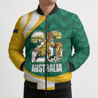 Australia 2026 Soccer Custom Bomber Puffer Jacket Go Socceroos Kangaroo Mascot Green Sporty
