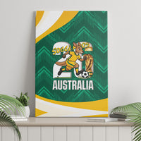 Australia 2026 Soccer Canvas Wall Art Go Socceroos Kangaroo Mascot Green Sporty
