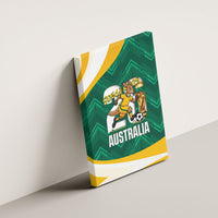 Australia 2026 Soccer Canvas Wall Art Go Socceroos Kangaroo Mascot Green Sporty