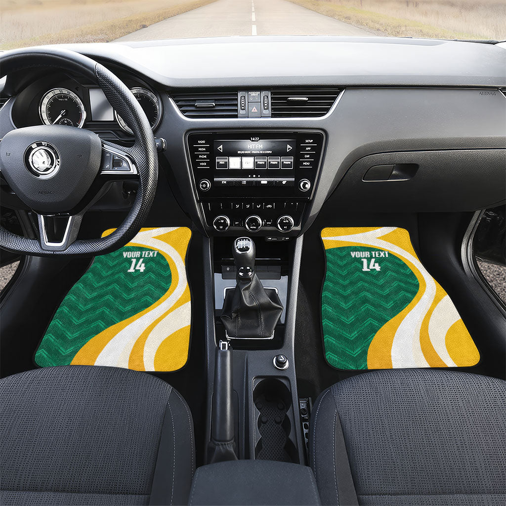 Australia 2026 Soccer Custom Car Mats Go Socceroos Kangaroo Mascot Green Sporty