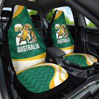 Australia 2026 Soccer Car Seat Cover Go Socceroos Kangaroo Mascot Green Sporty