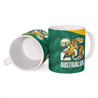 Australia 2026 Soccer Custom Ceramic Mug Go Socceroos Kangaroo Mascot Green Sporty