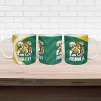 Australia 2026 Soccer Custom Ceramic Mug Go Socceroos Kangaroo Mascot Green Sporty