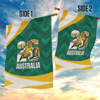 Australia 2026 Soccer Garden Flag Go Socceroos Kangaroo Mascot Green Sporty