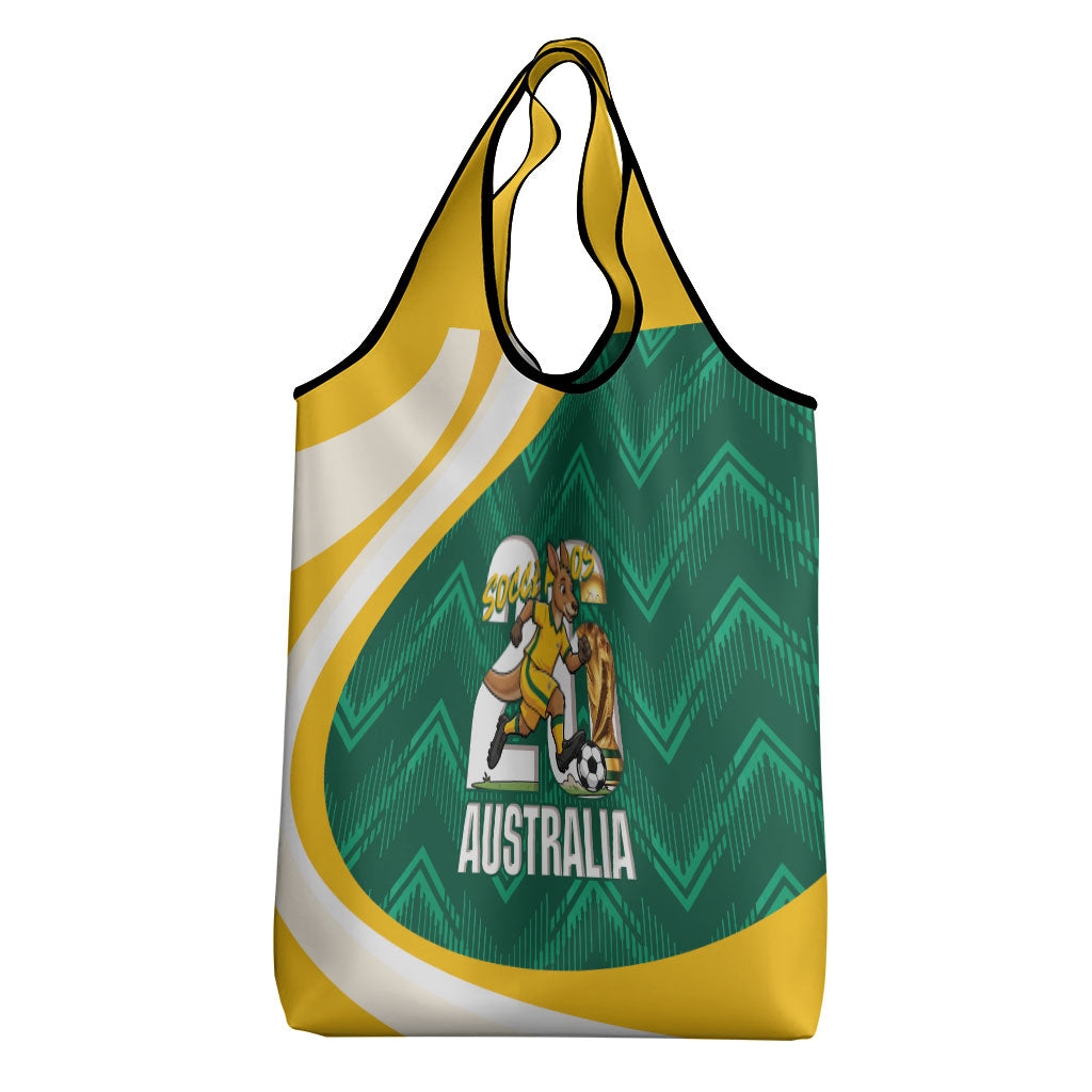 Australia 2026 Soccer Grocery Bag Go Socceroos Kangaroo Mascot Green Sporty