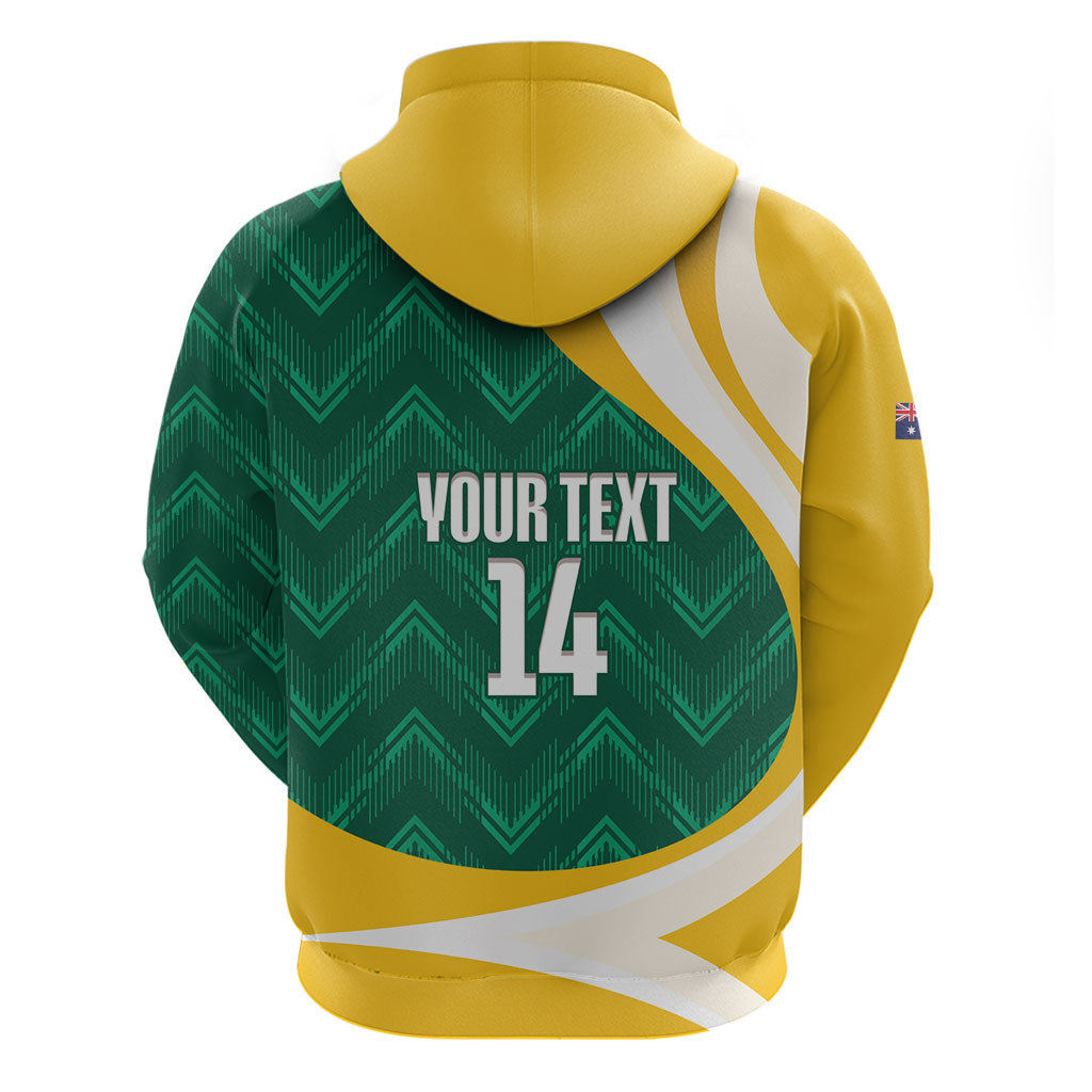 Australia 2026 Soccer Custom Hoodie Go Socceroos Kangaroo Mascot Green Sporty