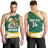Australia 2026 Soccer Custom Men Tank Top Go Socceroos Kangaroo Mascot Green Sporty