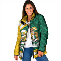 Australia 2026 Soccer Custom Padded Jacket Go Socceroos Kangaroo Mascot Green Sporty