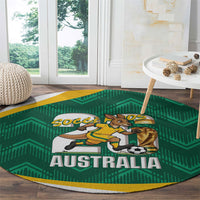 Australia 2026 Soccer Round Carpet Go Socceroos Kangaroo Mascot Green Sporty