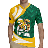 Australia 2026 Soccer Custom Rugby Jersey Go Socceroos Kangaroo Mascot Green Sporty
