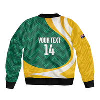 Australia 2026 Soccer Custom Sleeve Zip Bomber Jacket Go Socceroos Kangaroo Mascot Green Sporty