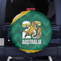 Australia 2026 Soccer Spare Tire Cover Go Socceroos Kangaroo Mascot Green Sporty