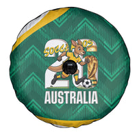 Australia 2026 Soccer Spare Tire Cover Go Socceroos Kangaroo Mascot Green Sporty
