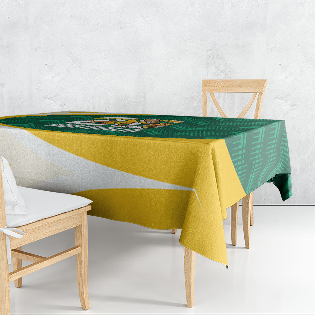 Australia 2026 Soccer Tablecloth Go Socceroos Kangaroo Mascot Green Sporty