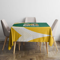 Australia 2026 Soccer Tablecloth Go Socceroos Kangaroo Mascot Green Sporty