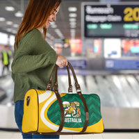 Australia 2026 Soccer Travel Bag Go Socceroos Kangaroo Mascot Green Sporty