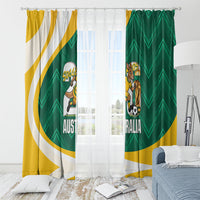Australia 2026 Soccer Window Curtain Go Socceroos Kangaroo Mascot Green Sporty