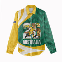 Australia 2026 Soccer Custom Women Casual Shirt Go Socceroos Kangaroo Mascot Green Sporty