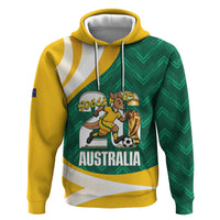 Australia 2026 Soccer Custom Zip Hoodie Go Socceroos Kangaroo Mascot Green Sporty