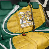 Australia 2026 Soccer Back Car Seat Cover Go Socceroos Kangaroo Mascot Yellow Sporty