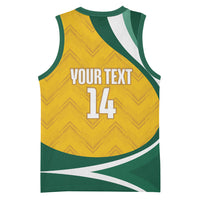 Australia 2026 Soccer Custom Basketball Jersey Go Socceroos Kangaroo Mascot Yellow Sporty