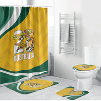 Australia 2026 Soccer Bathroom Set Go Socceroos Kangaroo Mascot Yellow Sporty