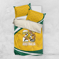 Australia 2026 Soccer Bedding Set Go Socceroos Kangaroo Mascot Yellow Sporty