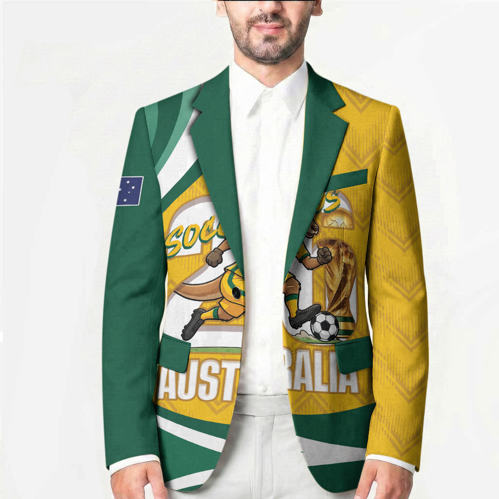 Australia 2026 Soccer Custom Blazer Go Socceroos Kangaroo Mascot Yellow Sporty