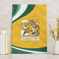 Australia 2026 Soccer Canvas Wall Art Go Socceroos Kangaroo Mascot Yellow Sporty