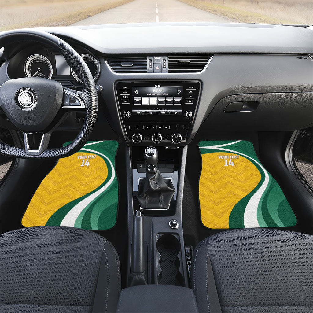 Australia 2026 Soccer Custom Car Mats Go Socceroos Kangaroo Mascot Yellow Sporty