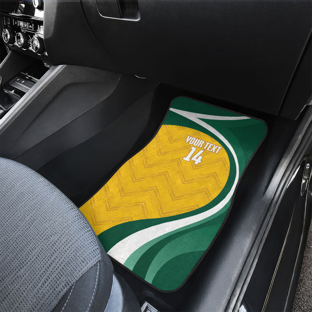 Australia 2026 Soccer Custom Car Mats Go Socceroos Kangaroo Mascot Yellow Sporty