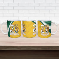 Australia 2026 Soccer Custom Ceramic Mug Go Socceroos Kangaroo Mascot Yellow Sporty