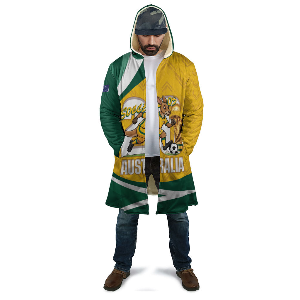 Australia 2026 Soccer Custom Cloak Go Socceroos Kangaroo Mascot Yellow Sporty
