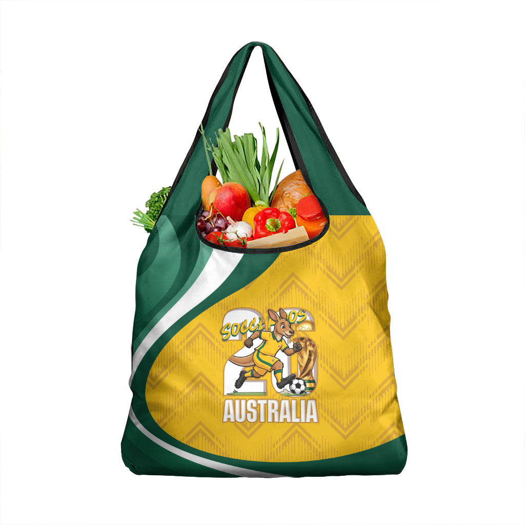 Australia 2026 Soccer Grocery Bag Go Socceroos Kangaroo Mascot Yellow Sporty