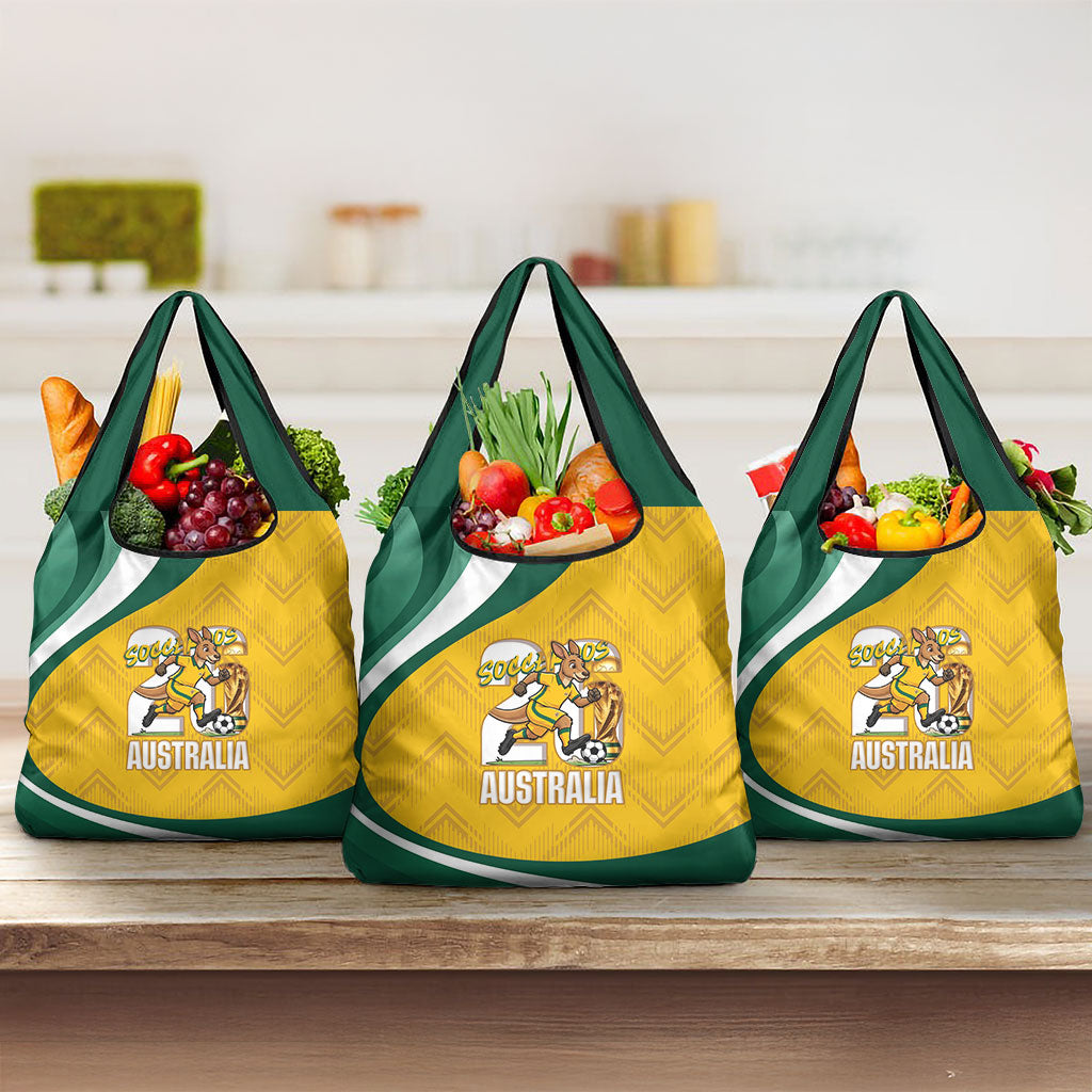 Australia 2026 Soccer Grocery Bag Go Socceroos Kangaroo Mascot Yellow Sporty
