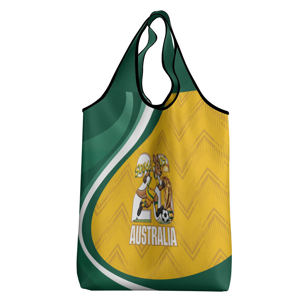 Australia 2026 Soccer Grocery Bag Go Socceroos Kangaroo Mascot Yellow Sporty