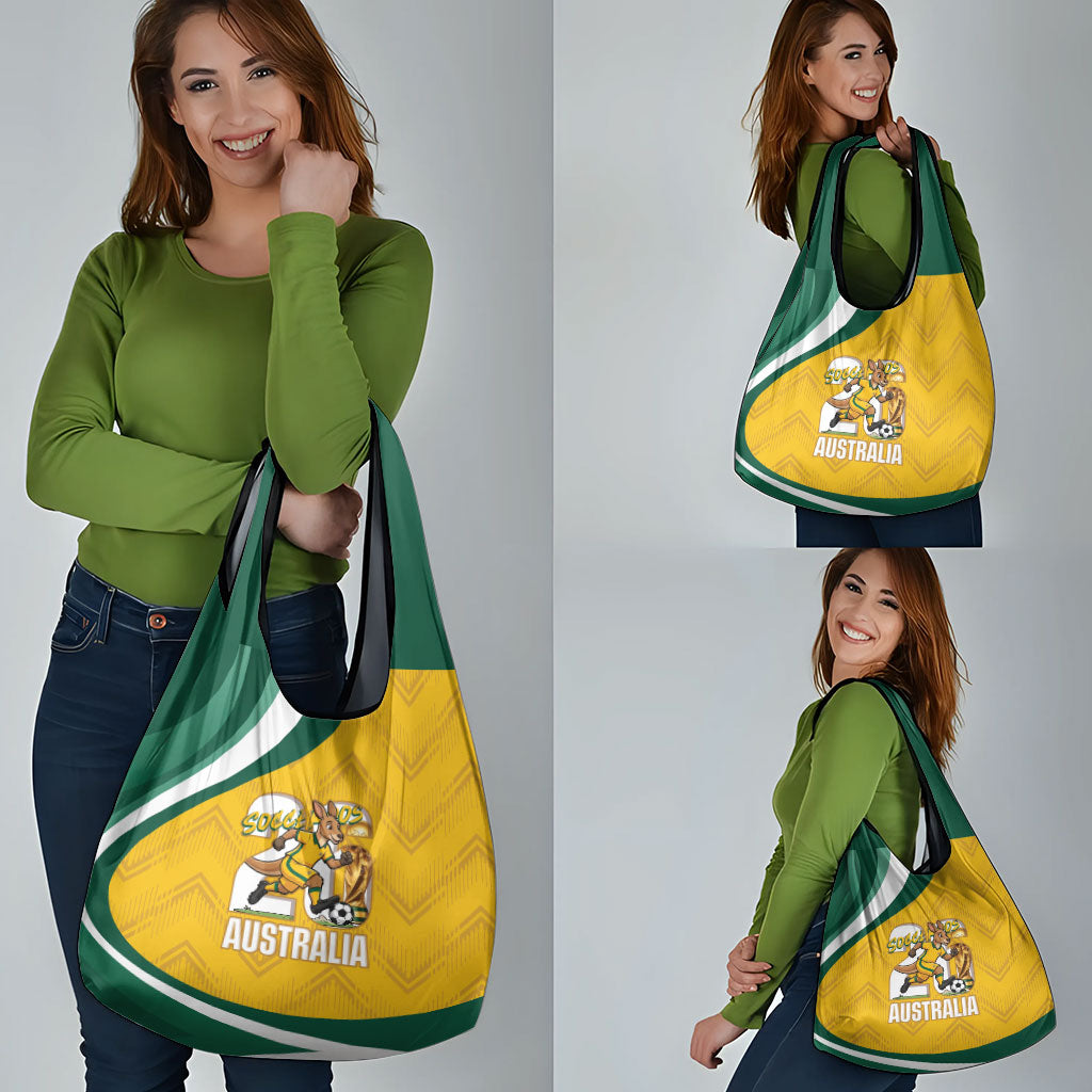 Australia 2026 Soccer Grocery Bag Go Socceroos Kangaroo Mascot Yellow Sporty