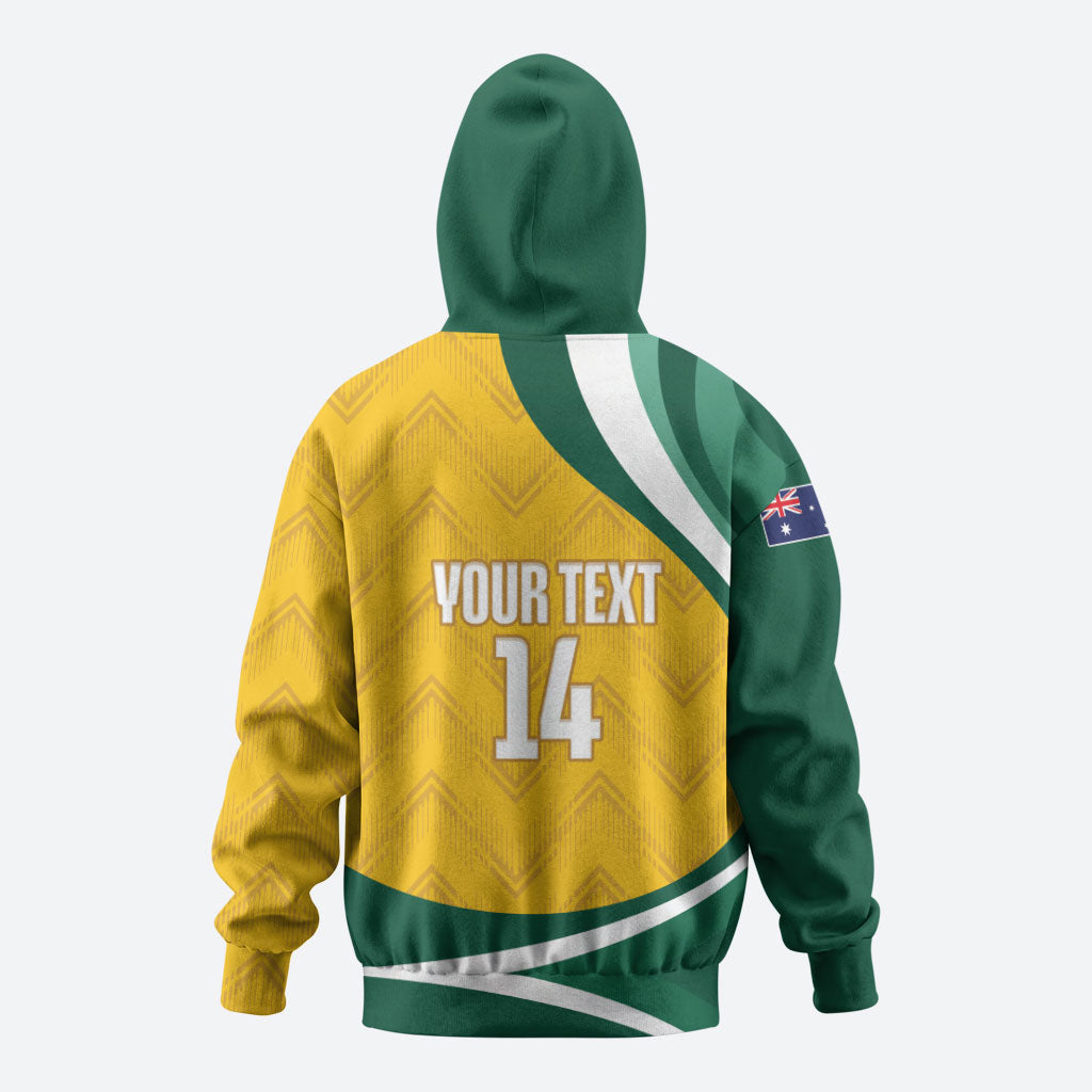 Australia 2026 Soccer Custom Hoodie Go Socceroos Kangaroo Mascot Yellow Sporty