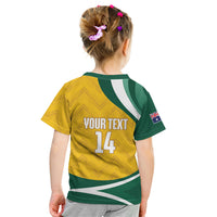 Australia 2026 Soccer Custom Kid T Shirt Go Socceroos Kangaroo Mascot Yellow Sporty