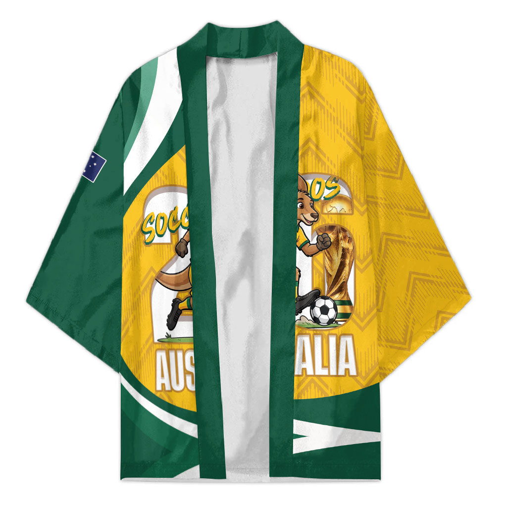 Australia 2026 Soccer Custom Kimono Go Socceroos Kangaroo Mascot Yellow Sporty