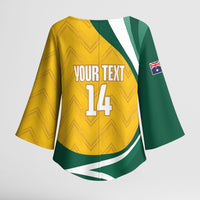 Australia 2026 Soccer Custom Kimono Sleeve Blouse Go Socceroos Kangaroo Mascot Yellow Sporty